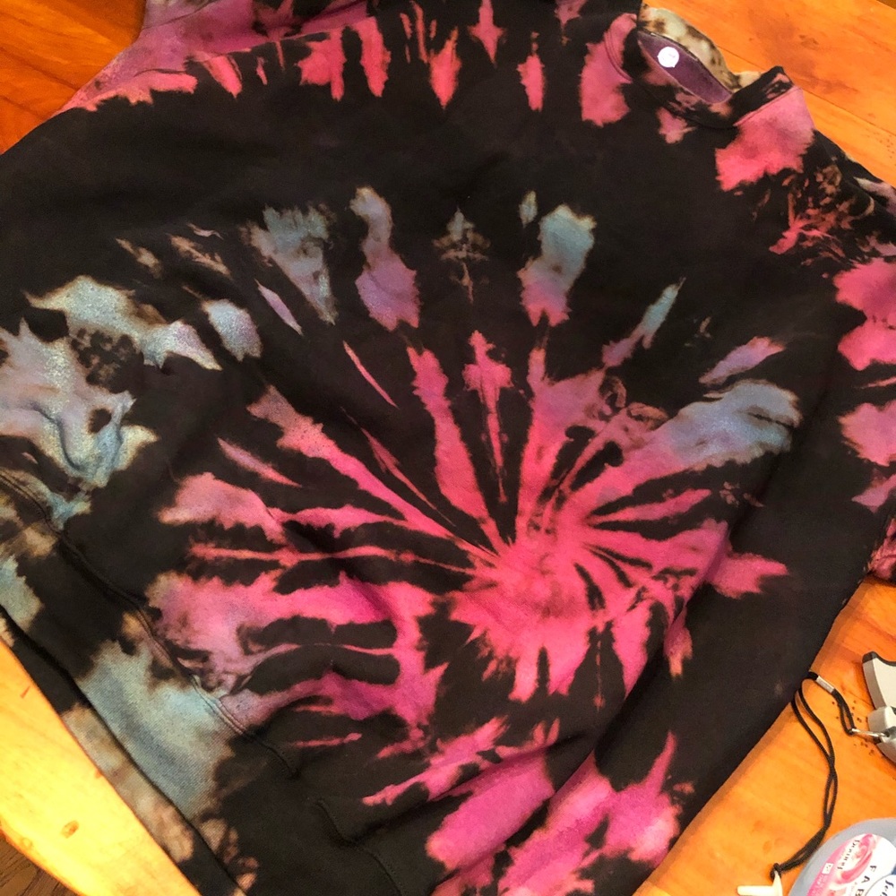 Handmade Cool Tones Reverse Dye Sweatshirt
